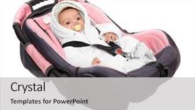  Presentation with health insurance concept - Presentation design with car safety seat with little background and a  colored foreground