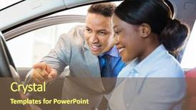  Presentation with car sales - Theme with car sales consultant showing background and a tawny brown colored foreground