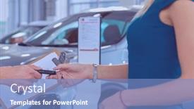  Presentation with salesman - PPT theme enhanced with car-salesman-sells-a-car and a  colored foreground