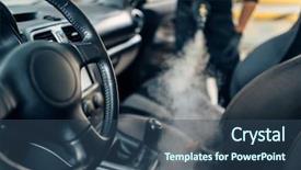  Presentation with car cleaning - PPT theme consisting of car salon with steam background and a  colored foreground