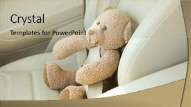  Presentation with car seat - Cool new slides with car seat with buckled teddy backdrop and a mint green colored foreground