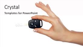  Presentation with car security system - Audience pleasing presentation consisting of car security system - hands holding an automobile key backdrop and a  colored foreground