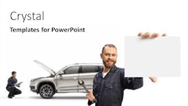  Presentation with car service - Presentation theme featuring car-service-and-mechanic-showing background and a white colored foreground
