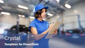  Presentation with auto repair - Amazing PPT layouts having car-service-job-and-profession backdrop and a ocean colored foreground