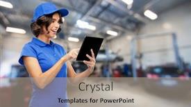  Presentation with computer repair - Colorful slides enhanced with car-service-job-and-profession backdrop and a light gray colored foreground