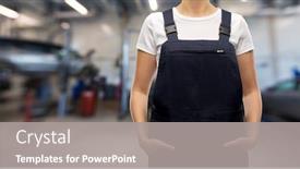  Presentation with repair shop - Presentation theme having car-service-job-and-profession background and a gray colored foreground