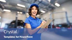  Presentation with car service - PPT theme enhanced with car-service-job-and-profession background and a ocean colored foreground