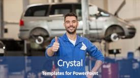  Presentation with mechanic car service repair maintenance - Presentation design having car service repair maintenance gesture background and a ocean colored foreground