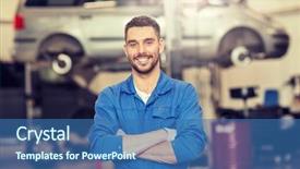  Presentation with mechanic car service repair maintenance - PPT theme featuring car service repair maintenance background and a ocean colored foreground