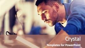  Presentation with mechanic car service repair maintenance - Beautiful PPT theme featuring service repair maintenance and people backdrop and a coral colored foreground