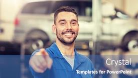  Presentation with mechanic car service repair maintenance - Amazing PPT theme having car-service-repair-maintenance backdrop and a ocean colored foreground