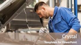  Presentation with mechanic car service repair maintenance - Audience pleasing slide deck consisting of car service repair maintenance backdrop and a coral colored foreground