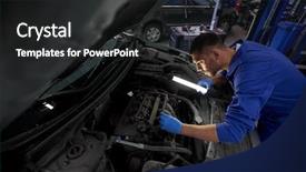  Presentation with mechanic car service repair maintenance - Cool new presentation theme with automotive lighting - car service repair maintenance backdrop and a black colored foreground