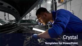  Presentation with mechanic car service repair maintenance - Beautiful slides featuring car service repair maintenance backdrop and a navy blue colored foreground