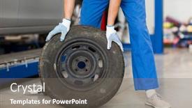  Presentation with mechanic car service repair maintenance - Presentation design with car-service-repair-maintenance background and a gray colored foreground