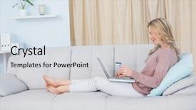  Presentation with money online shopping - Amazing presentation theme having car shop - smiling blonde shopping online backdrop and a  colored foreground