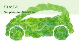  Presentation with eco green car - Beautiful theme featuring car silhouette made of green backdrop and a mint green colored foreground