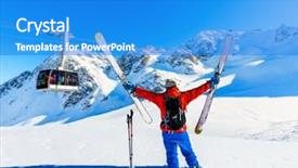  Presentation with pigeon ford mountains - Colorful theme enhanced with car slope - skiing with amazing view backdrop and a teal colored foreground