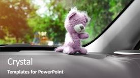  Presentation with toy - Amazing PPT theme having car small toy on dashboard backdrop and a  colored foreground