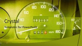  Presentation with vintage car - Presentation enhanced with car speedometer speed meter gauge background and a yellow colored foreground