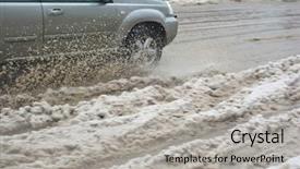  Presentation with molecular dynamic simulation - Slide deck with car splash the puddle dynamic background and a light gray colored foreground