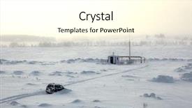  Presentation with stuck - PPT theme with car stuck in snow near background and a cream colored foreground