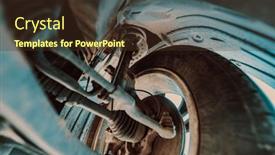  Presentation with suspension - PPT theme having car-suspension-detailed-view-closeup background and a tawny brown colored foreground