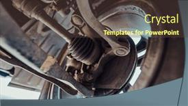  Presentation with suspension - PPT theme having car-suspension-detailed-view-wide background and a  colored foreground