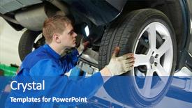  Presentation with suspension - PPT layouts featuring car suspension of lifted automobile background and a ocean colored foreground