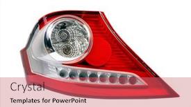  Presentation with car - Audience pleasing PPT theme consisting of car-taillight-isolated-on-white backdrop and a coral colored foreground