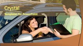  Presentation with test - Presentation theme with car test background and a coral colored foreground