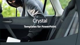  Presentation with car - Cool new presentation theme with car theft - a laptop being backdrop and a tawny brown colored foreground