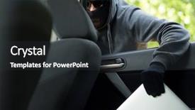  Presentation with robbery and theft - Beautiful presentation featuring car theft - a laptop being backdrop and a dark gray colored foreground
