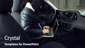  Presentation with systems - Amazing slide set having car thief hacking security systems backdrop and a wine colored foreground