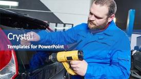  Presentation with automobile - Presentation having car tinting automobile mechanic technician background and a ocean colored foreground