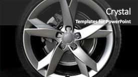  Presentation with advertisement - Cool new presentation theme with car tire - ready for advertisement backdrop and a dark gray colored foreground