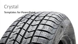  Presentation with tire - PPT theme having car-tire-close-up-isolated background and a white colored foreground