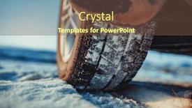  Presentation with tire - Presentation theme featuring car-tire-on-snow background and a tawny brown colored foreground