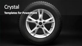  Presentation with alloy - Presentation enhanced with car tire with aluminum alloy background and a dark gray colored foreground