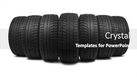  Presentation with tires - PPT theme consisting of car-tires-isolated-on-white background and a dark gray colored foreground