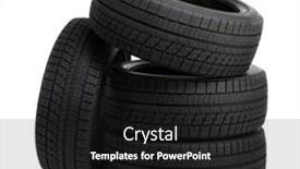  Presentation with tires - Cool new slide deck with car-tires-isolated-on-white backdrop and a black colored foreground