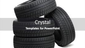  Presentation with tires - Presentation design enhanced with car-tires-isolated-on-white background and a dark gray colored foreground