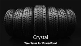  Presentation with tires - Audience pleasing theme consisting of car-tires-on-black-background backdrop and a black colored foreground
