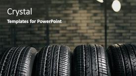  Presentation with tires - Amazing presentation theme having car tires on blurred background backdrop and a dark gray colored foreground