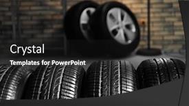  Presentation with tires - Beautiful presentation featuring car-tires-on-blurred-background backdrop and a dark gray colored foreground