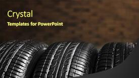  Presentation with tires - Presentation theme with car-tires-on-blurred-background background and a wine colored foreground