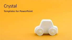  Presentation with toy - Presentation theme featuring car toy on orange background background and a light gray colored foreground