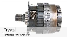  Presentation with heavy metal - Cool new slide deck with car transmission gears and parts backdrop and a white colored foreground