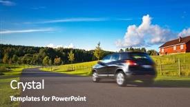  Presentation with rural india kerala travel - PPT theme consisting of car travel norway summer landscape background and a gray colored foreground