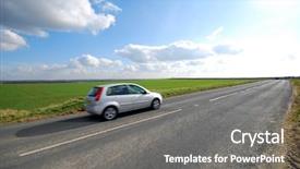  Presentation with chile country - Colorful theme enhanced with car travels down yorkshire country backdrop and a gray colored foreground